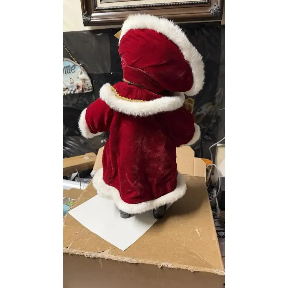 Holiday Elegance Christmas Bear Couple 22” Plush Figurines w Dogs Decor‎